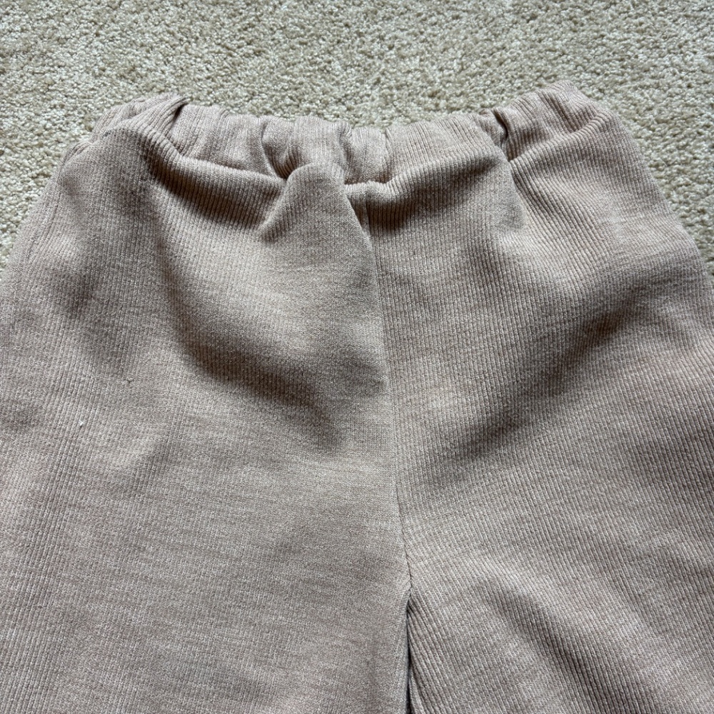 Beige Knit Lounge Set – Hoodie + Wide Leg Pants (Petite Hem) - Picture 3 of 6